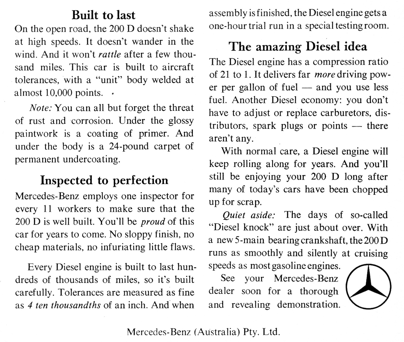 1967 Mercedes-Benz 200 Diesel Page 2